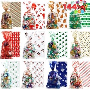 Colorful Holiday Treat Bags - 144 Pieces